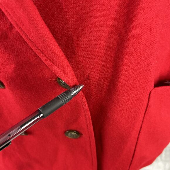 Susan Bristol Womens 12 Red 100% Wool Coat Jacket Double Breasted Buttons **Read - Picture 7 of 12